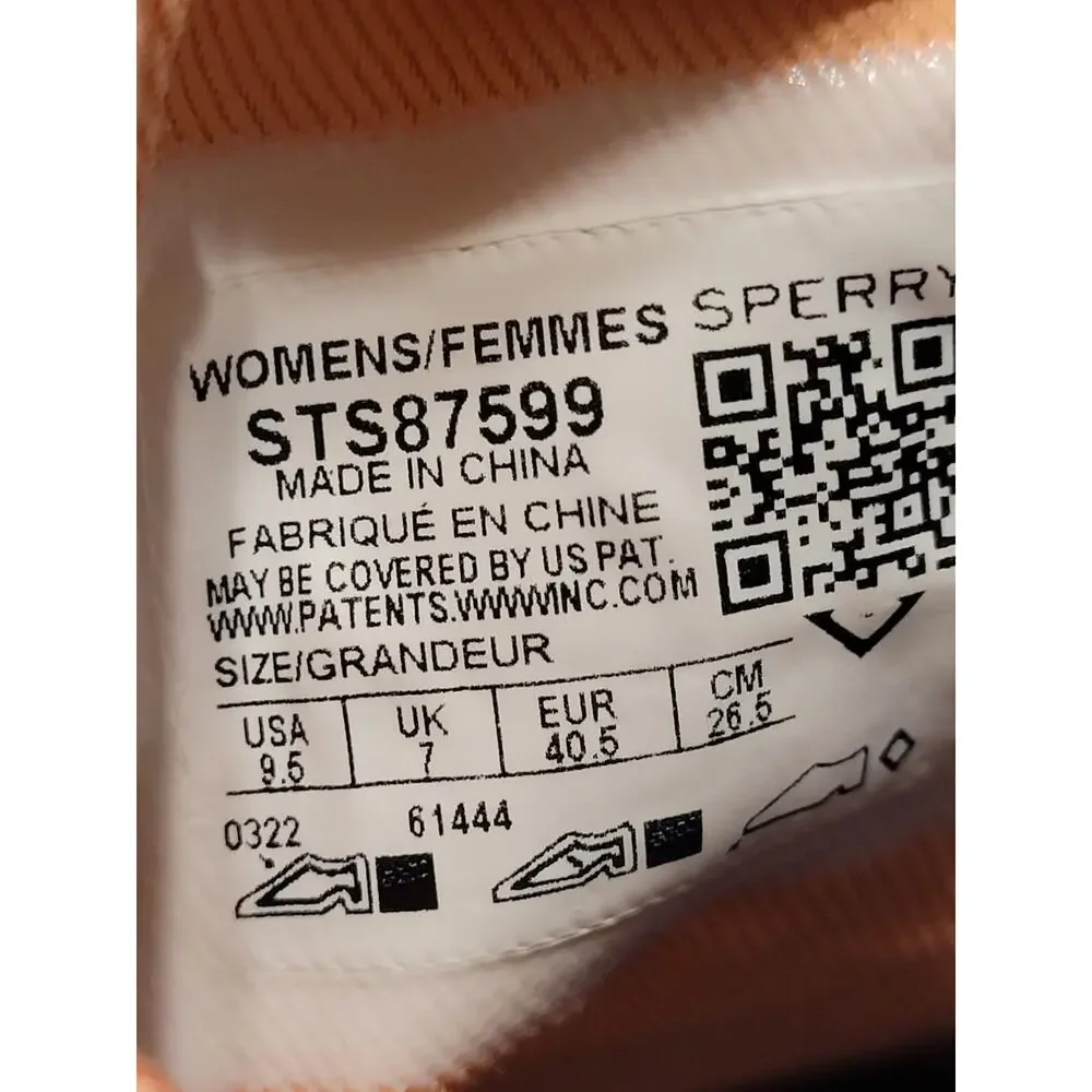 Sperry Women's Crest Vibe Seacycled Mule Sneakers  Pastel Peach Size 9.5 EUC